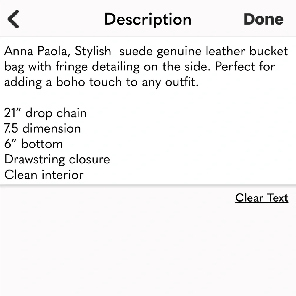 Anna Paola suede , genuine leather fringe bucket bag - Picture 12 of 13